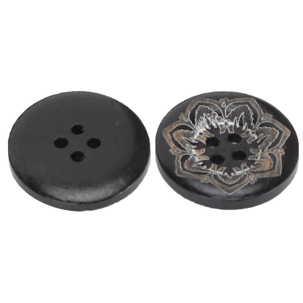 50pcs 4 Hole Round Buttons 25mm (1") Sewing Accessories Handmade Wooden Buttons For Sewing DIY