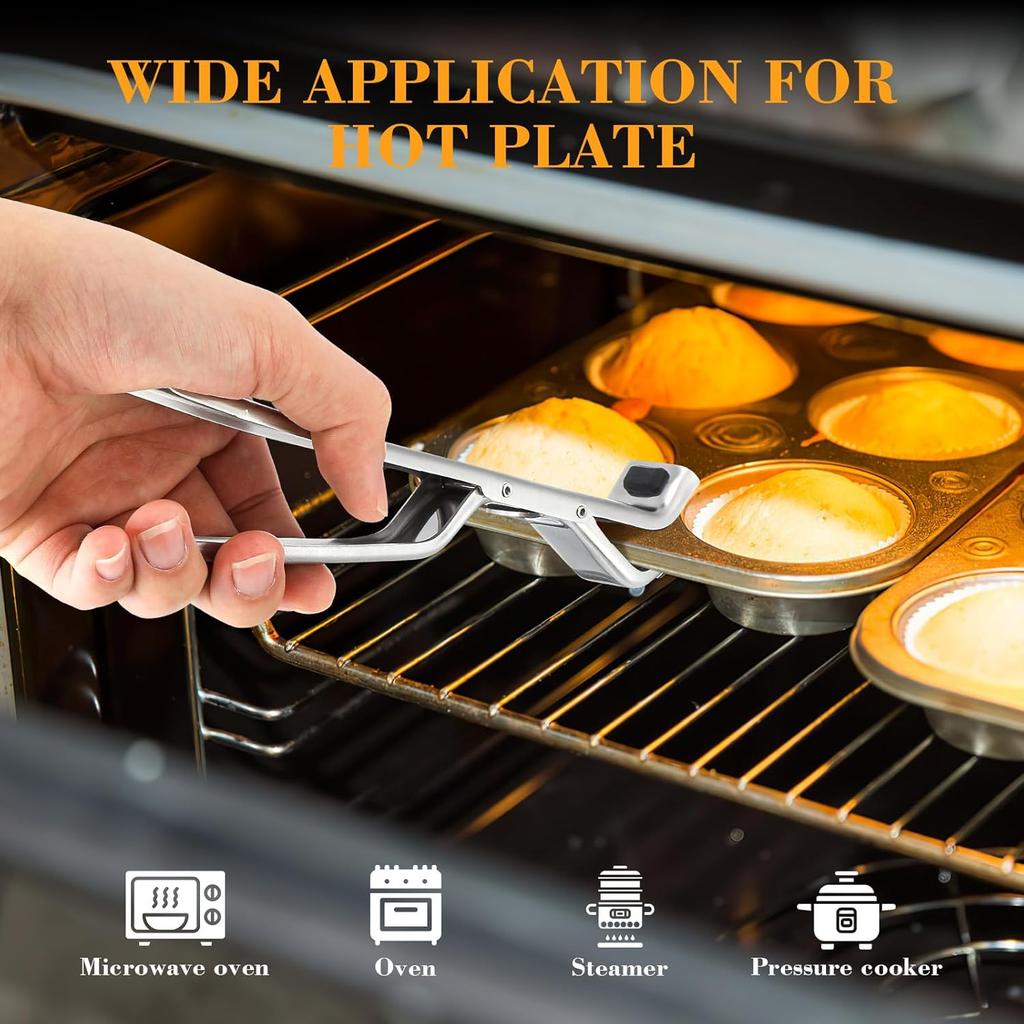 Stainless Steel Bowl Clip Bowl Gripper Tongs Hot Plate Gripper Anti-scald Bowl Holder Clip Kitchen Cooking Tongs