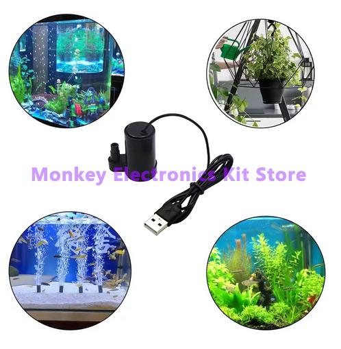 1pcs DC 1-1V USB Micro Submersible Mini Low Noise Brushless Water Pump for Aquariums Fish Tank Pond Fountain Hydroponics Garden