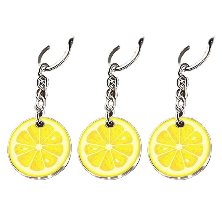 Delicata Decorazione Chiave in Acrilico Fette Ispirate alla Frutta Con Dettagliati Motivi Per Personalizzazione Ornamento per Borsa