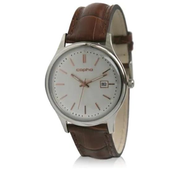 COPHA Slim Classic 40 Limited Analog Quartz Officially Brown Leather Band Men's Watch, Slim, Lightweight, Simple, Edition, Movement, Imported,