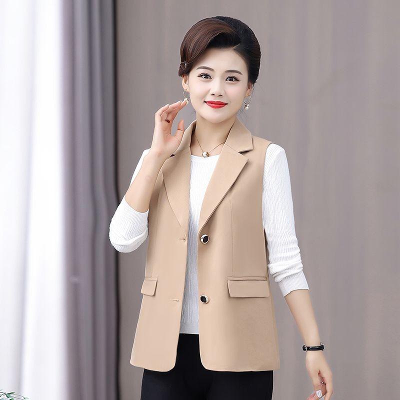 Women's Spring Autumn New Middle-aged Vest Outer Loose Jacket