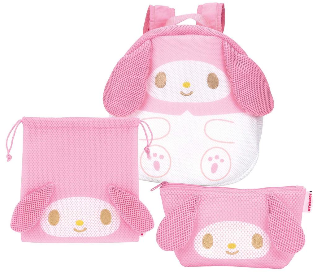Skater RYUM1D-A Die-Cut Mesh Backpack with Sanrio My Melody Design