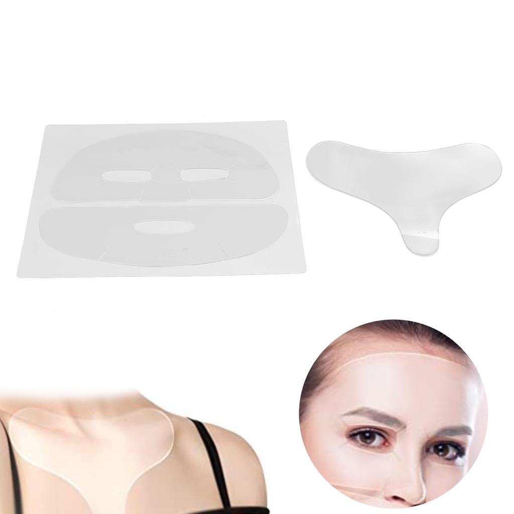 Facial Chest Pad Set AntiWrinkle Remove Fine Lines Reusable Silicone Patches for Face Chest