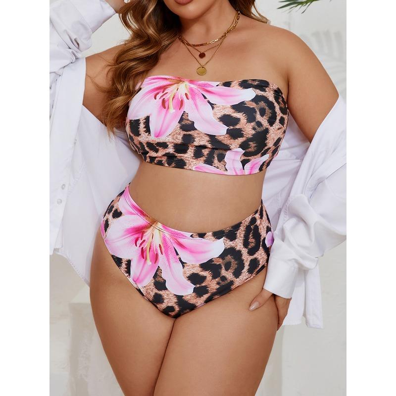 Plus Size Women High Waist Bikini Swimsuits, Women's Swimwear & Clothing