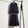 Women's Solid Color Long Sleeve Pullover A-Line Dress