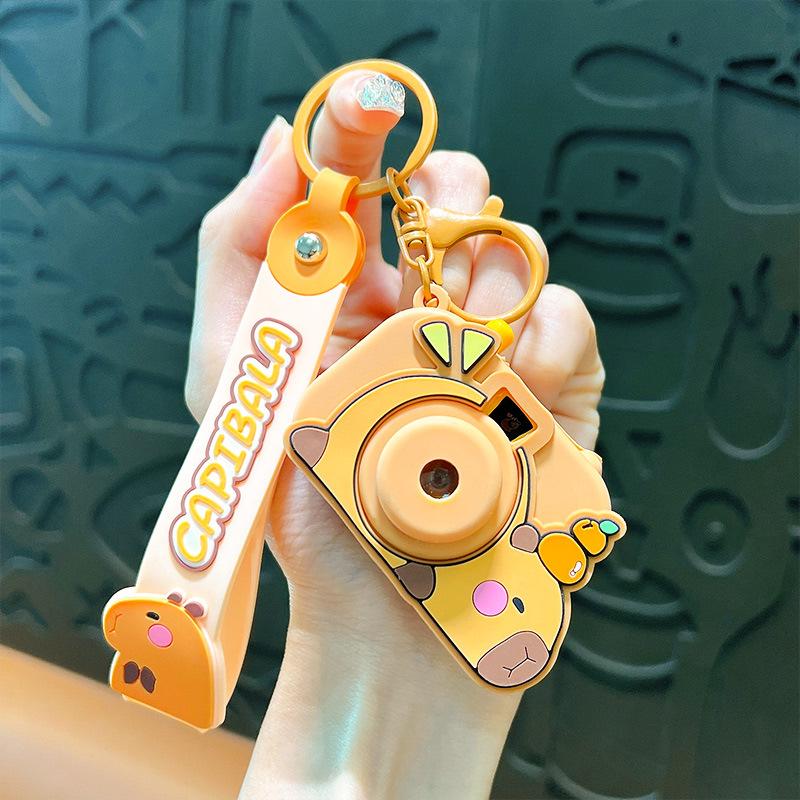 Cute Capybara Projector Camera Keychain Pendant Bag Decor Couple Gift Student Bapa Accory Lovely   home accessories