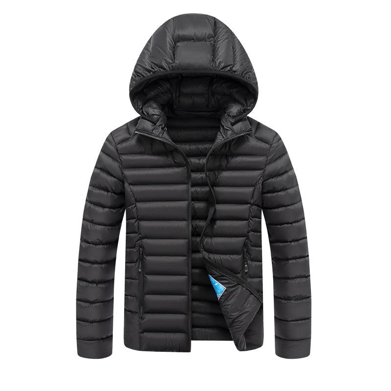 

Winter Casual Cotton-padded Clothes Are Fashionable and Simple, Removable Hooded Cotton-padded Clothes, Men s Warm Cotton-padded Clothes, Casual Tops. XXXXL чорний