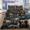 Triangolo Dorato AC Simbolo Biancheria da Letto Copripiumino Set Morbido Tessuto Microfibra Serie Assassin's Creed Multipli Motivi Biancheria da Letto Per Appassionati di Videogiochi