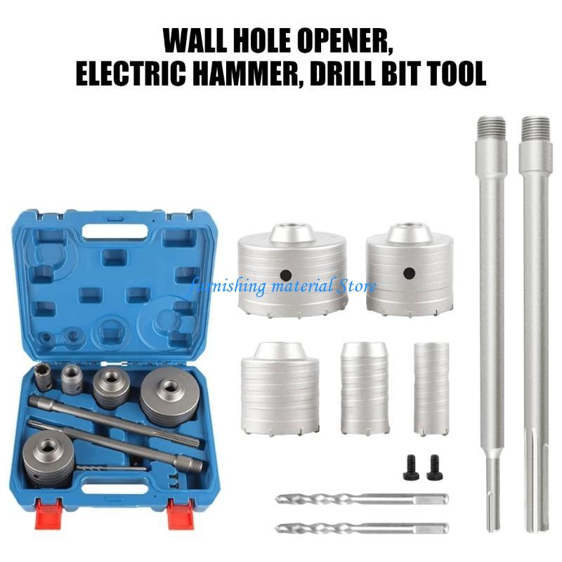 Y5GD Concrete Hole Sawed Drill Bit Hole Opener Cut Bit Hole Sawed Bit with Storage Case for Cement Brick Wall Accessories