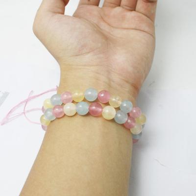 Naturstein Bunte Jaden Glatte Runde Abstandshalter Perlen 15” für DIY Schmuck