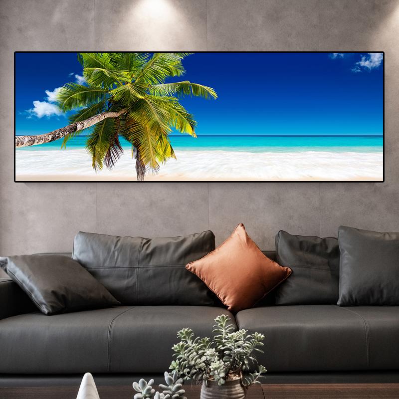 Landscape Tropical Sea Beach Canvas Painting Palm Tree Posters And Prints Wall Art Pictures Living Room Home Decor No Frame