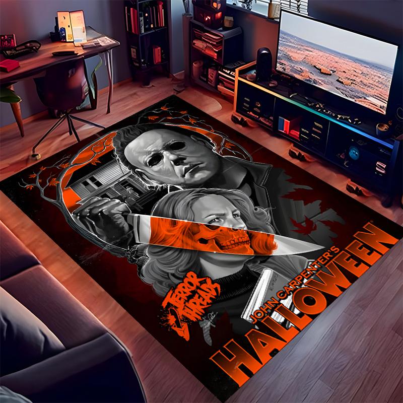 1pc The Revenge of Michael Myers Print Area Rug - Soft,Washable Non-Slip Indoor Mat for Office Chairs,Living Room,Home Office Decorative Rug