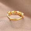 Retro Rainbow Tourmaline Gem & Diamond Full Ring, 18K Plated for Women