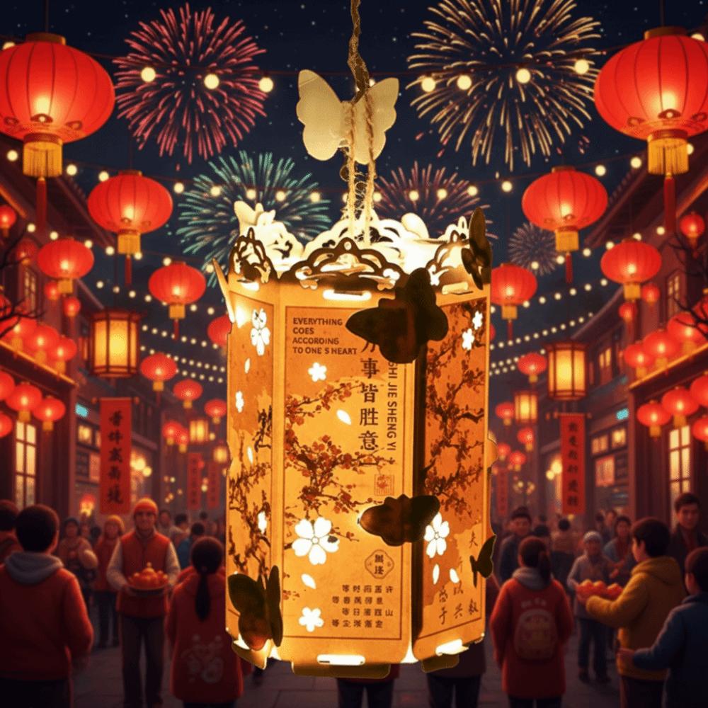 Retro Chinese Style Calligraphy Lantern Luminous DIY Handheld Lanterns Traditional Portable Lanterns Mid-Autumn Festival