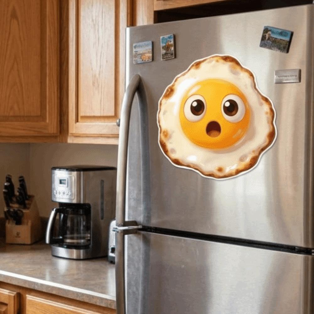 2D Flat Egg Fridge Magnet Simulation Magnetic Fridge Sticker Creative Acrylic Magnet  Kitchen