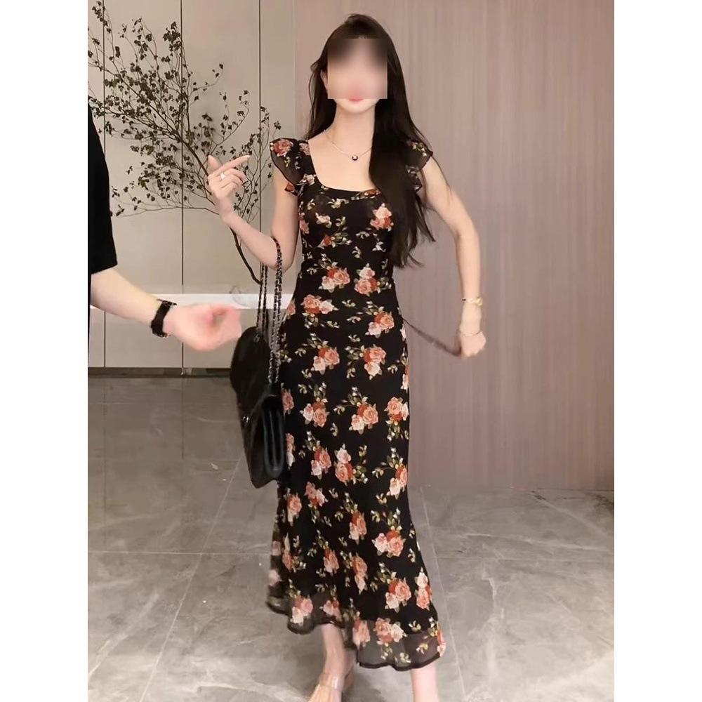 

Женское мини-платье из шифона с цветочным принтом, розовое, летнее - Сладкий и пикантный стиль для отпуска XL (recommended for 55-60 kg) чёрный