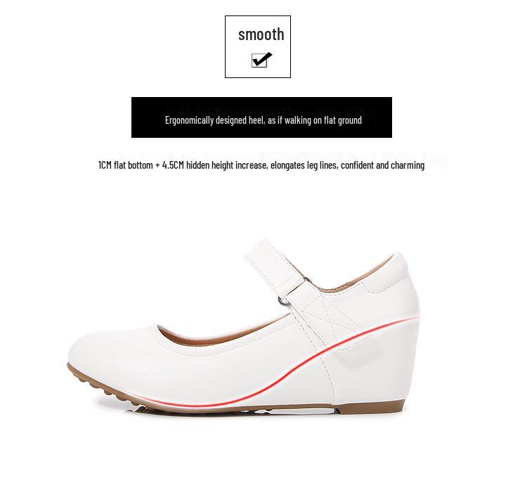 Nurse Soft Sole White Wedge Mary Jane Loafers - Comfortable Spring Shoes for Women