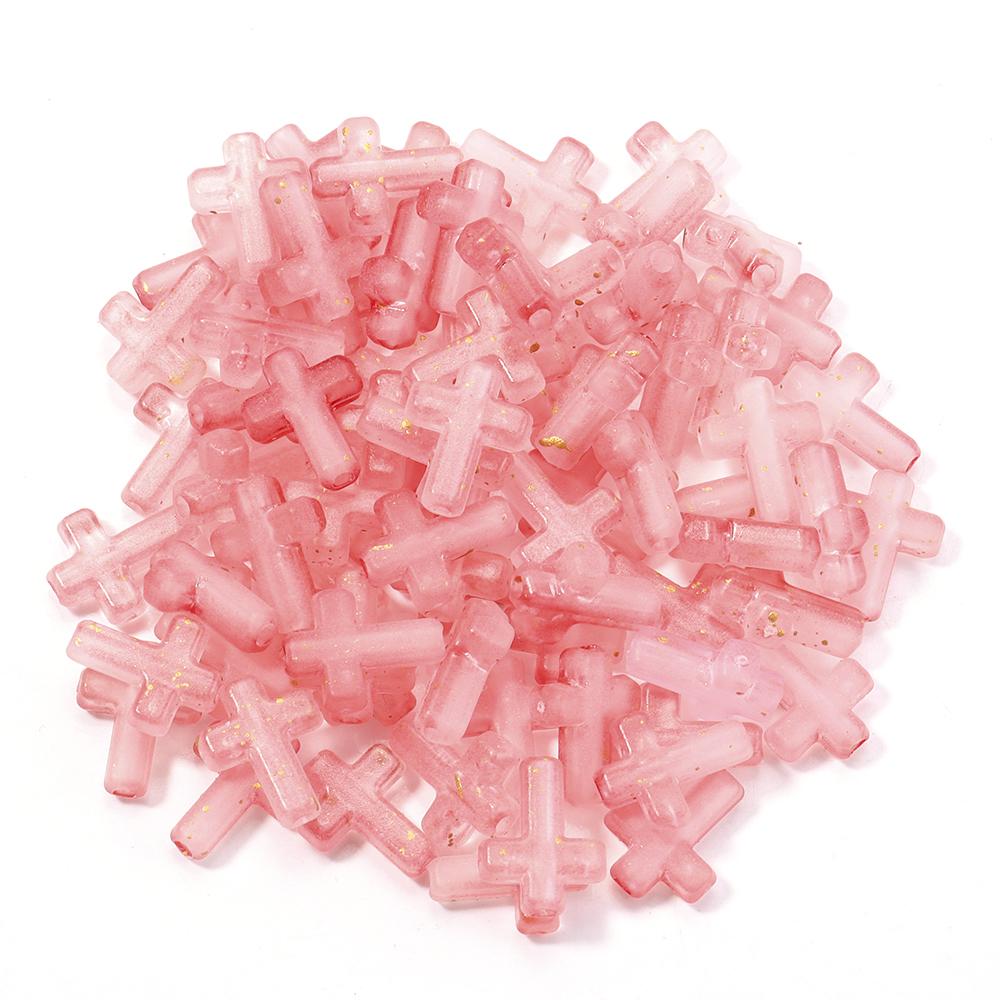100pcs 12x15mm Cross Shape Acrylic Beads Colorful Matte Gradient Loose Bead For Jewelry Making DIY Necklace Bracelet Accessories
