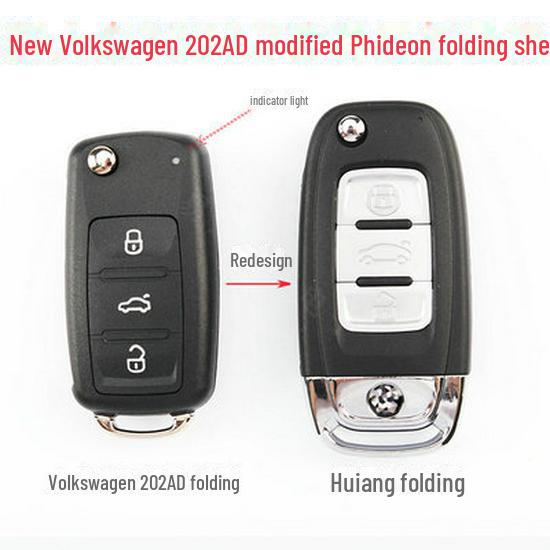 202AD753AB Folding Key Shell for VW Models: Passat, Golf, Lavida, Bora, Sagitar, Polo