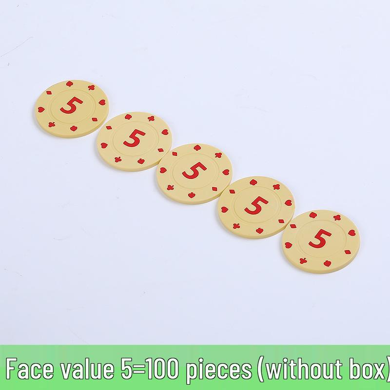 Boxed 100 Plastic Chips for Card Games: Baccarat, Mahjong, Poker