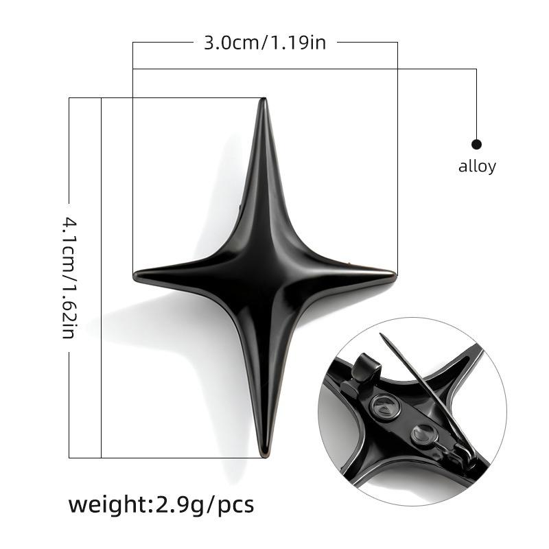 2pcs Universal Doji Brooch Clothes Bags Accessories Buckle Pin Collar Corner Decoration Four-pointed Star Pin