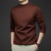 Yalu Men's Wool Blend Semi-High Neck Long Sleeve T-Shirt