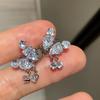 Zirconia Geometric Double Layer Non-Piercing Ear Clips – Elegant French Style Earrings