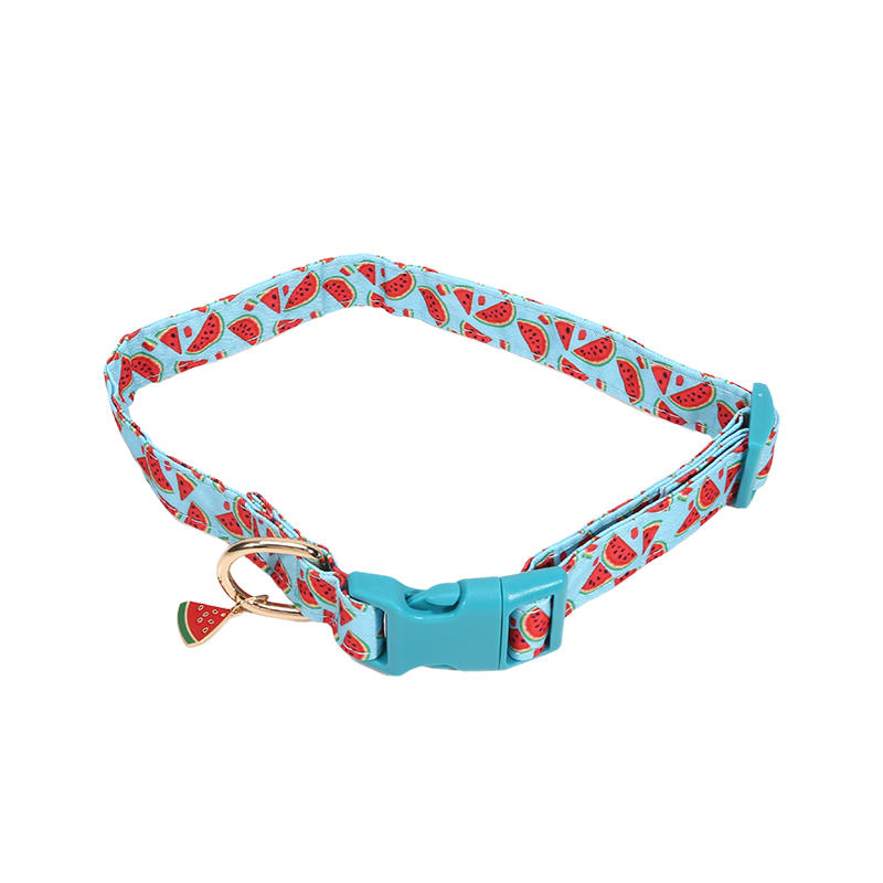 Fruit Pattern Pet Dog Collar Cute Strawberries Print Dog Collar Soft Comfortable Dog Necklace Daily Walk Adjustable Cat Collar