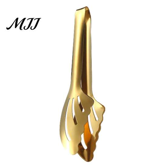Metal Tongs for Steak Kitchen Tongs, Stainless Steel Buffet Food Serving with Non-Slip Grip, Long Handle Barbecue Hollow Out Grill Cooking,