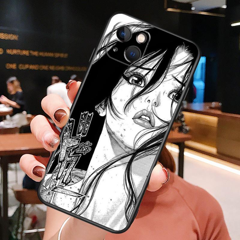 Horror Manga Style Phone Case For iPhone 16 Pro Max 15 13 12 11 14 Pro Max Plus 12 13 Mini XR 16e Funda Cover
