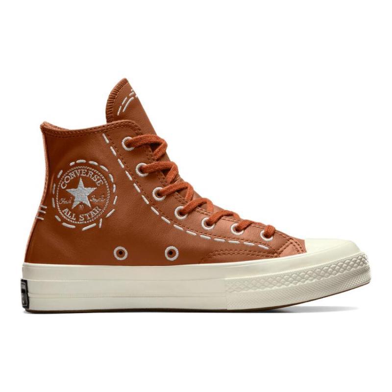 Converse Chuck 70 Versatile, Comfortable, Simple, Warm, Non-slip, High-top, Skate Shoes for Women In Brown