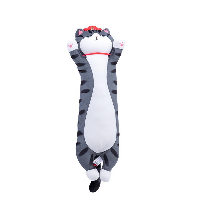 Cat Cartoon Fluffy Body Pillow In Eyecatching Black Colors For Home Accents