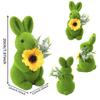Simulated Flocked Rabbit Easter Rabbit Decoration Small Natural Flocking Realistic Bunny Figure Ornaments For Home Bedroom
