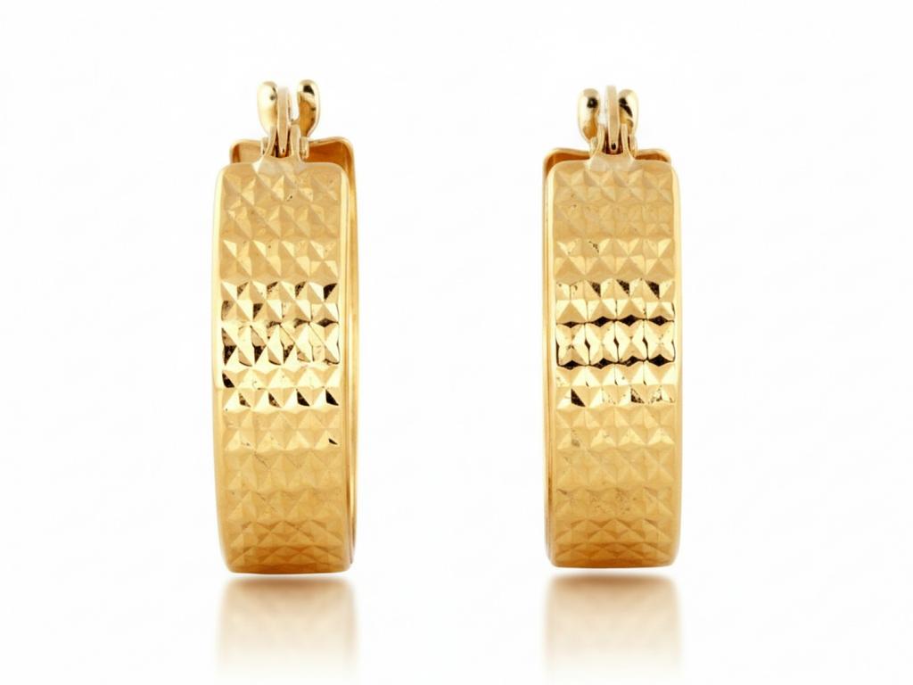 Women's gold earrings 375 circle with English clasp 1.47 elegant 9k