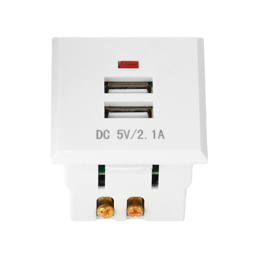 5V 2.1A Double USB Type-C QC Power Panel Socket Embedded USB Desktop Receptacle AC Power Charging Module