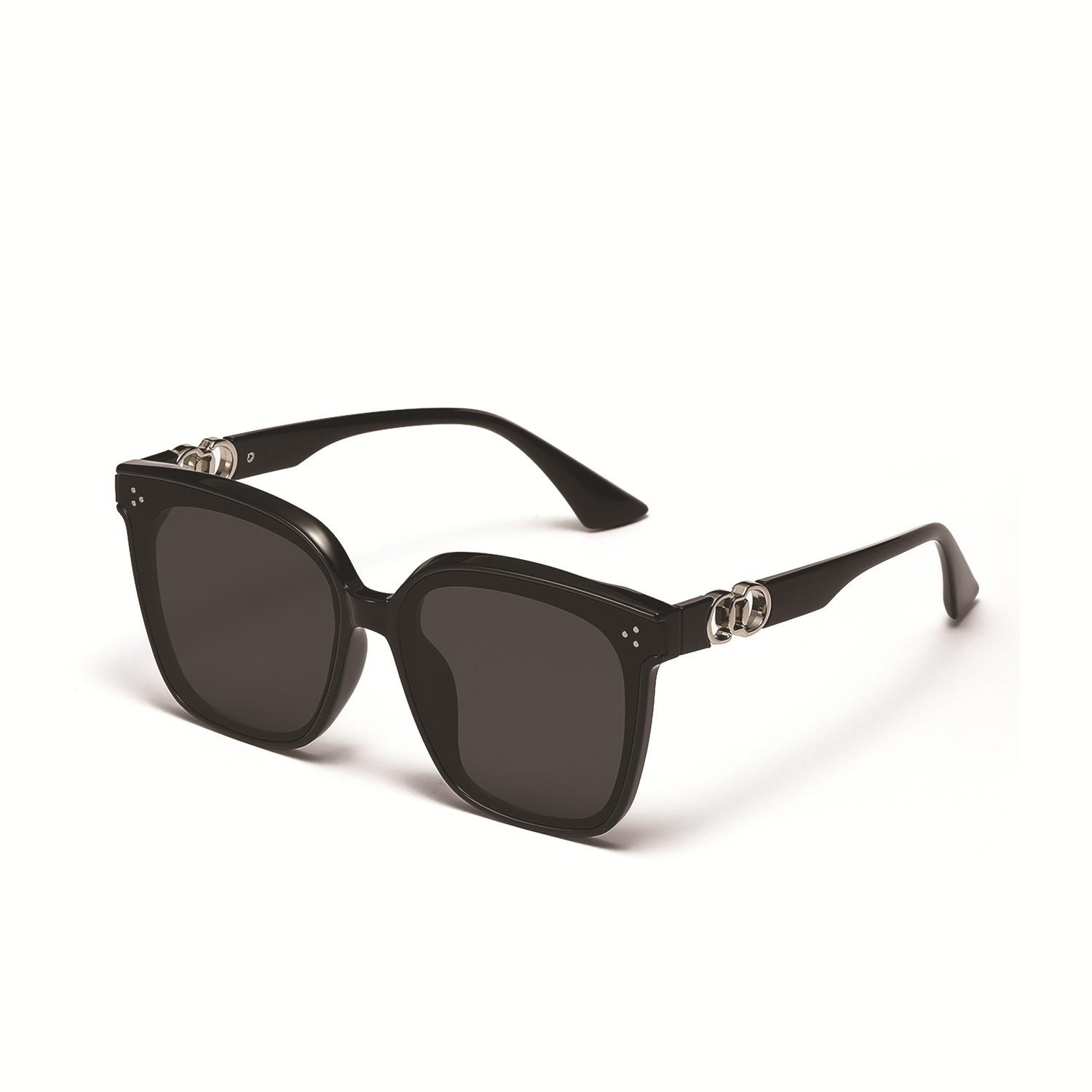 Очки B343 Rivet Square Large Frame Trendy Temple Metal Sunglasses Women s Sunglasses Trendy Men