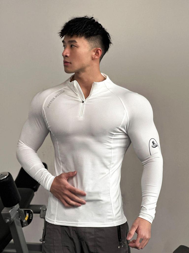Men's Long-Sleeve High-Elastic Quick-Dry Sports and Cycling Top