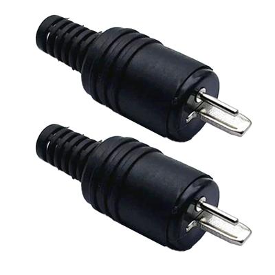 2Pcs Male  Speaker Tools Power Signal Audio Black Adapter 2 Pin Connector