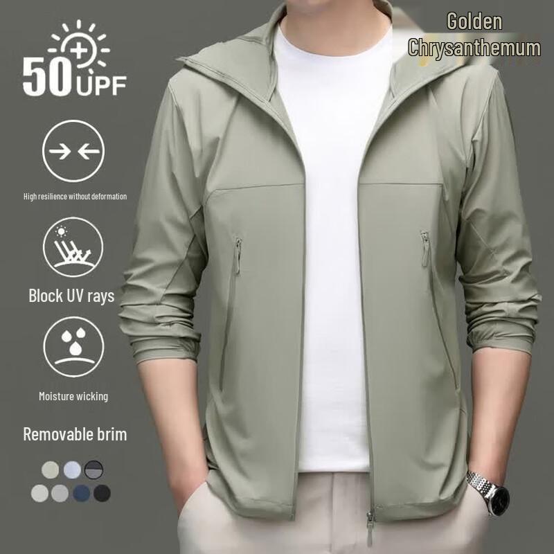Jinjv Men s UPF50+ Lightweight Sun Protection Fishing Jacket 2XL
