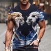New Ferocious Animal Pattern 3D Printed Men's Street Round Neck Short Sleeved T-shirt