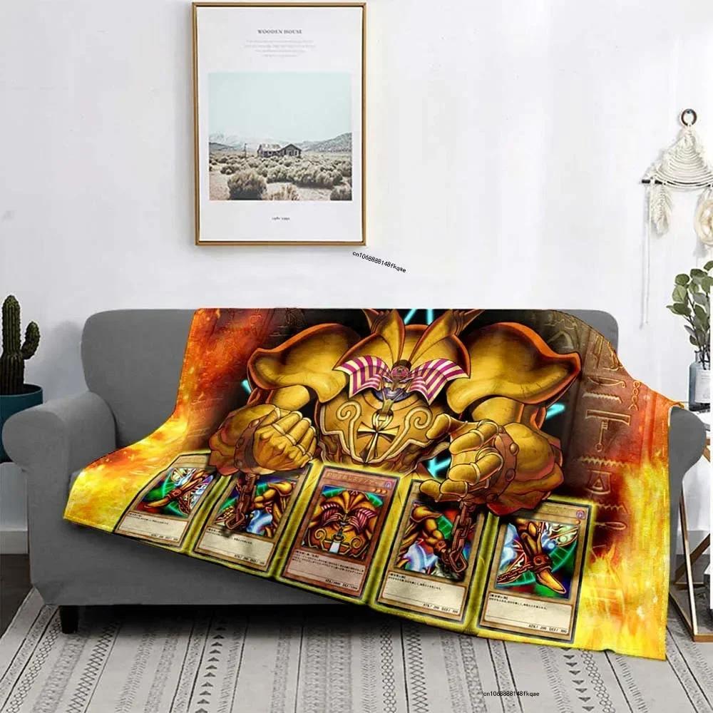 Anime Yu Gi Oh Card Yugioh Throw Blanket Blue Eyes White Dragon Anime Cartoon Soft Plush Blanket Bedroom Bedspread Home Decor