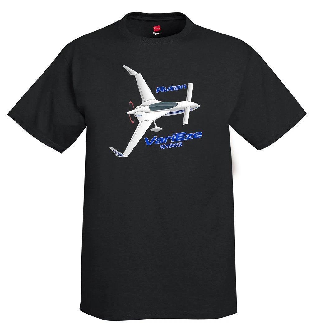 

Rutan VariEze (Blue) Airplane T-Shirt - Personalized w/ Your N# S