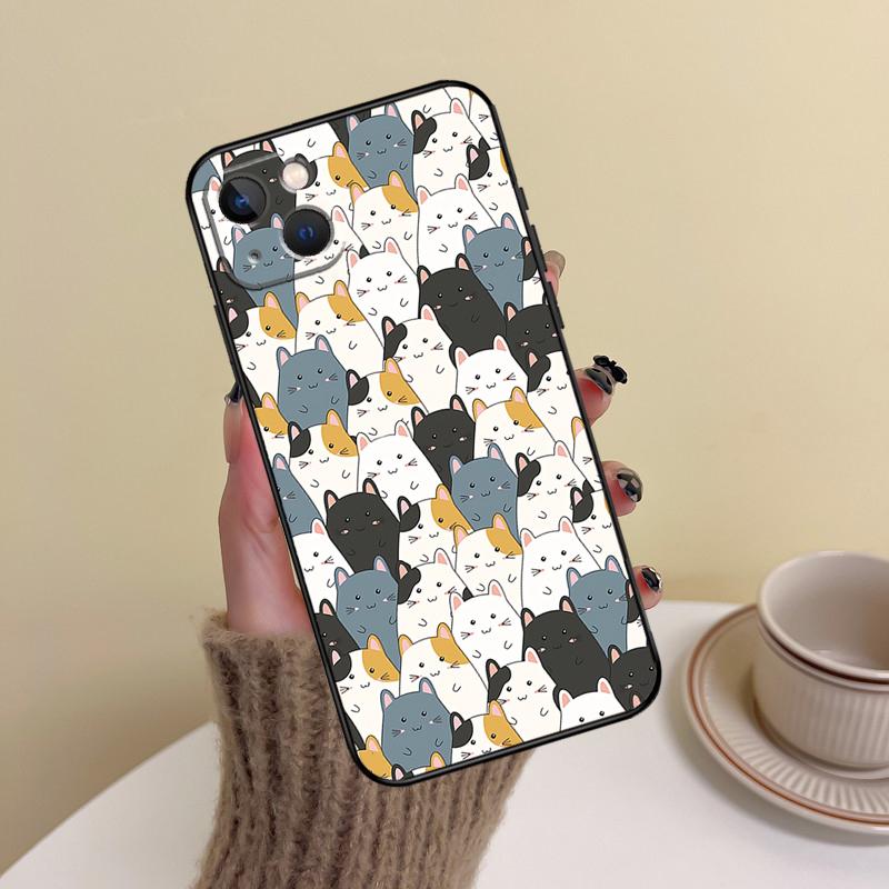 

Cute Funny Cats Paws Pattern Phone Case For iPhone 16 Pro Max 14 13 12 11 15 17 Pro Max mini Plus 16e 17 Air Cover Funda iPhone 12