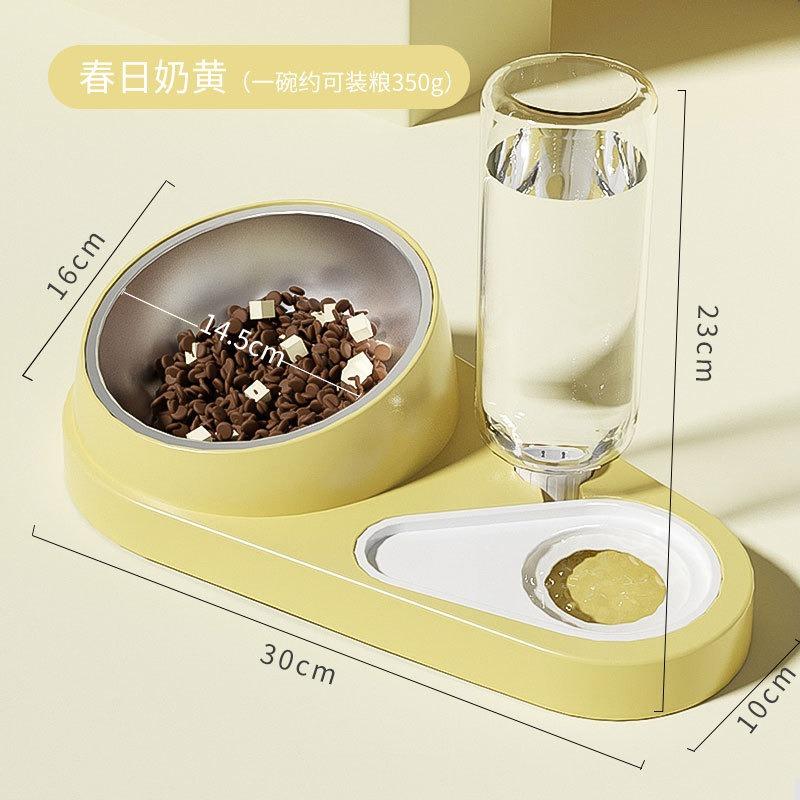 Automatic Non Overturn Stainless Steel Cat Food And Water Feeding Bowl For Pet Cats