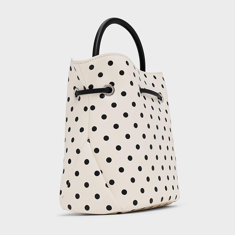 CHARLES & KEITH Polka Dot Drawstring Bucket Crossbody Bag