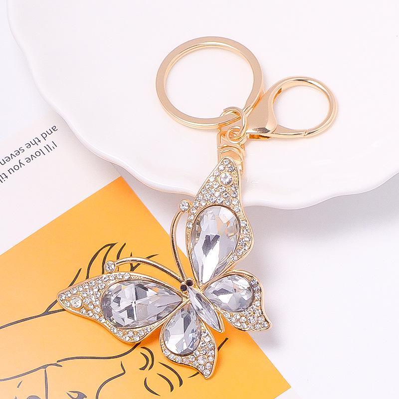 Butterfly Rhinestone Metal Keychain Pendant