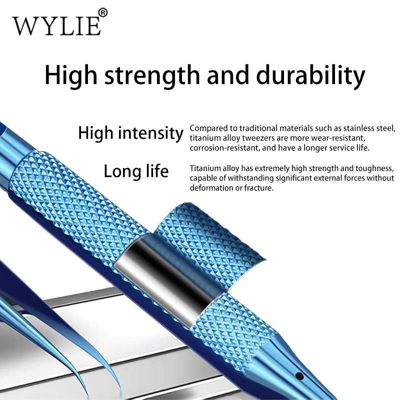 WYLIE Titanium Alloy Tweezers Professional Phone Repair Tool Fingerprint Flying Wire Tweezers Antimagnetic Electronic Forceps
