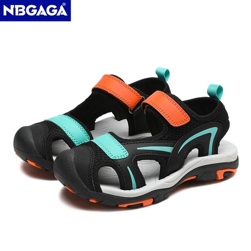 Summer Beach Water Children Sandals Outdoor Non-slip Soft Bottom Shading Leather Boys Comfortable Walking Sandials