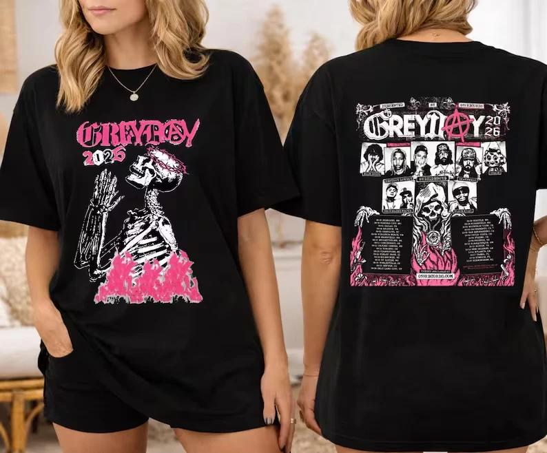 Grey Day 2026 Tour T-Shirt, Suicideboys Concert Merch, Vintage Graphic Tee 2XL